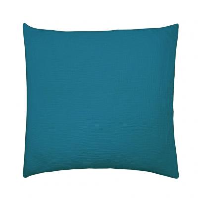 ESSIX Taie d'oreiller en gaze de coton lav&eacute;e Tendresse Paon 65x65 cm