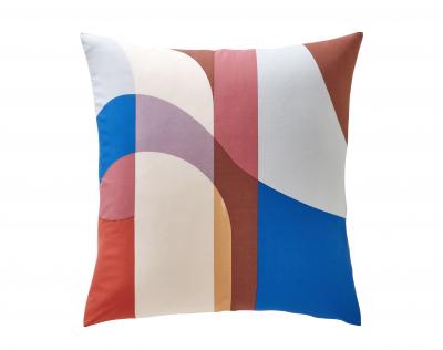 BECQUET Taie d'oreiller r&eacute;versible CAPSULES multicolore en coton