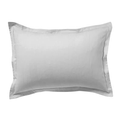 BECQUET Taie d'oreiller r&eacute;versible gris en satin de coton