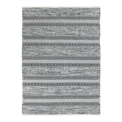 Tapis terra - 120 x 170 cm - bande ethno blanc et noir THE3218111207615