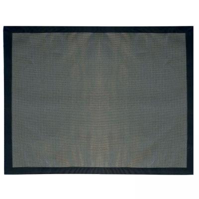 OVIALA Tapis barbecue et plancha en pvc noir 120 x 100 cm - Solys