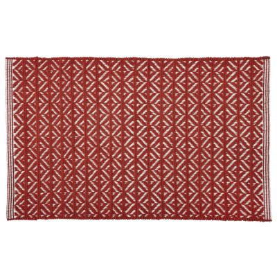 GUY LEVASS FOLK COLORS - Tapis de bain en polycoton fantaisie terracotta 50x80cm