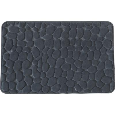 GUY LEVASSEUR Tapis de bain uni mousse &agrave; m&eacute;moire de forme 50x80cm mineral - gris