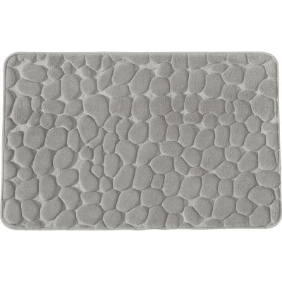 GUY LEVASSEUR Tapis de bain uni mousse &agrave; m&eacute;moire de forme 50x80cm mineral - perle