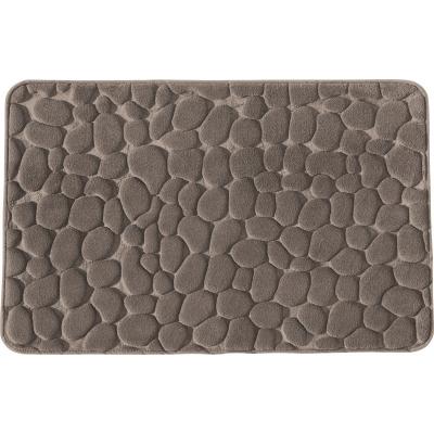 GUY LEVASSEUR Tapis de bain uni mousse &agrave; m&eacute;moire de forme 50x80cm mineral - taupe
