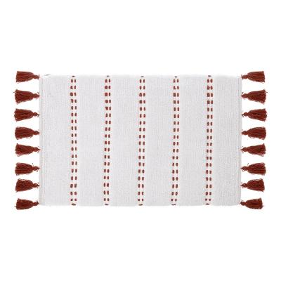 5FIVE SIMPLY SMART Tapis de bain &agrave; pompons Terre de Sienne 50 x 75 cm - Terre de Sienne