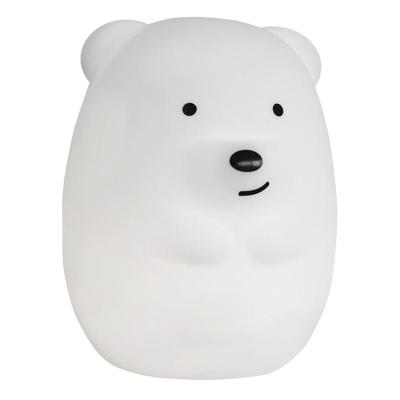 LUMISKY Veilleuse b&eacute;b&eacute; ours sans fil touch LED TEDDY Blanc Silicone H19CM