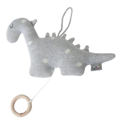 SEVIRA KIDS Veilleuse musicale en tricot de coton- DINO gris