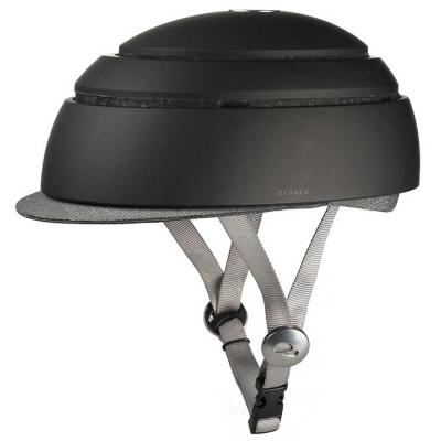 CLOSCA Casque de v&eacute;lo pliable  Fuga Taille S Noir avec visi&egrave;re