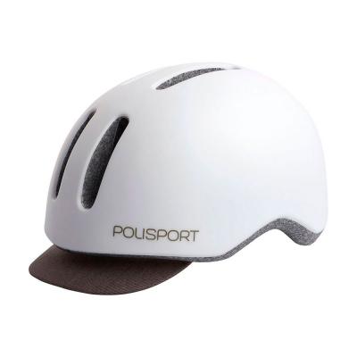 POLISPORT Casque  Commuter avec LED int&eacute;gr&eacute; blanc- 54/58cm