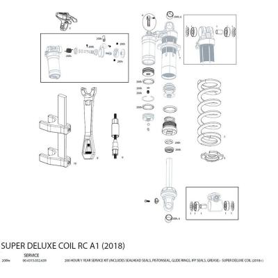 ROCKSHOX  Kit De Service 200h/1 Year Super Deluxe Coil Remoto 2018+