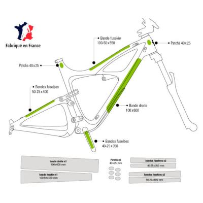 YTWO Protection de cadre autocollante  VBR300 - 0,3mm transparent brill