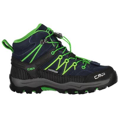 CMP Chaussures de marche  Rigel Mid Waterproof bleu fonc&eacute; vert junior - 38