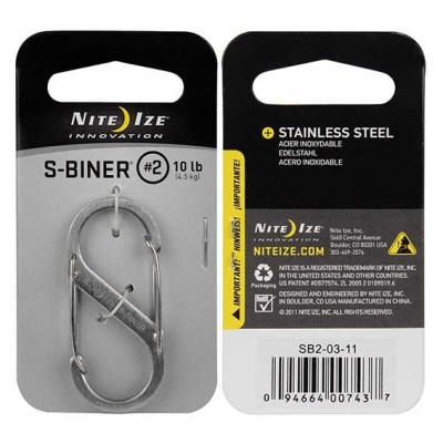 NITE IZE  Metal S Biner 2 Key Ring Argent&eacute;