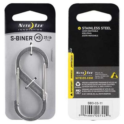 NITE IZE Mousqueton acier inox , L.7 x l.3 x Ep.0.7 mm