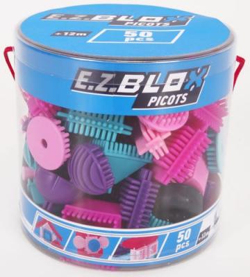 Tube 50 blocs bloko de construction couleur rose