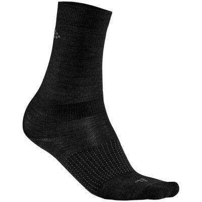 CRAFT Chaussettes  core wool noir 2 paires