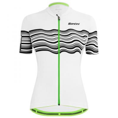 SANTINI Maillot  Tono Profilo manche courte blanc noir vert femme - Coupe Slim - XL