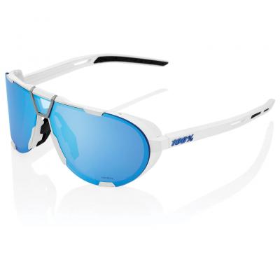 100% Lunettes de soleil 100 westcraft soft tact blanc verres miroir bleu