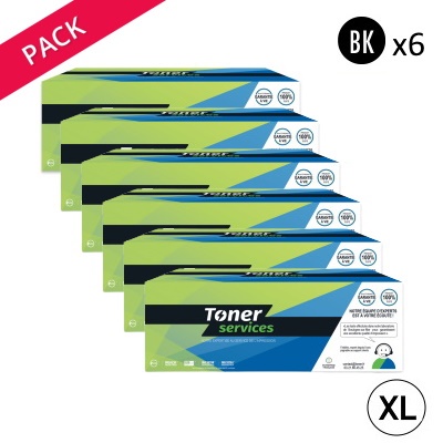 TONER SERVICES Compatible Canon 715H Pack 6 Toners Noir Q7553X (53X)