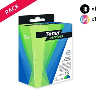 TONER SERVICES Compatible Canon PG545/546 Pack de 2 cartouches d'Encre Noire et couleurs marque (8287B005)