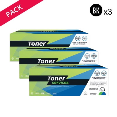 TONER SERVICES Compatible HP 92A Pack 3 Toners Noir C4092A (HT4092/ Canon EP-22)