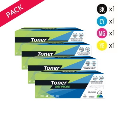 TONER SERVICES Compatible Lexmark CS317 Pack de 4 toners Noir, cyan, magenta et jaune
