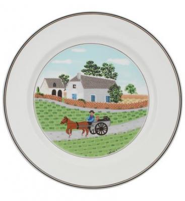 VILLEROY & BOCH Assiette plate en porcelaine ronde D.27cm  DESIGN NAIF - Paysan