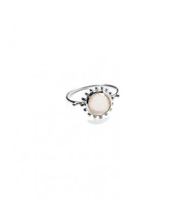 AGNES DE VERNEUIL Bague Soleil et Quartz Rose, Surya