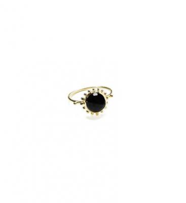 AGNES DE VERNEUIL Bague Soleil et Onyx Noir, Surya