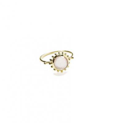 AGNES DE VERNEUIL Bague Soleil et Quartz Rose, Surya