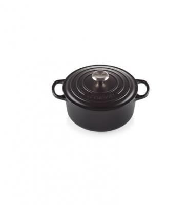 LE CREUSET  Cocotte Signature Ronde En Fonte &Eacute;maill&eacute;e, 22cm, Noir Mat