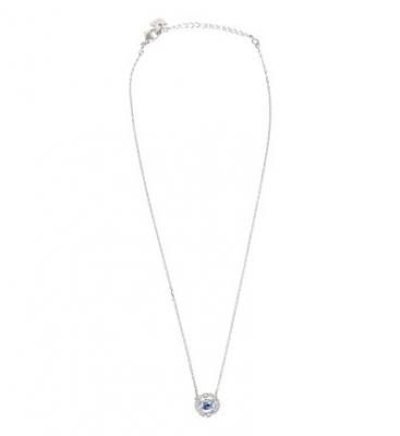 SWAROVSKI  Collier  Sparkling Dance Round, bleu, M&eacute;tal rhodi&eacute;
