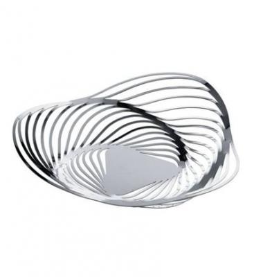 ALESSI Corbeille &agrave; fruits TRINITY en acier D33 x H8 cm Gris 