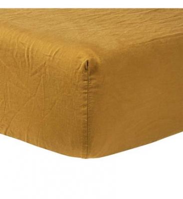 OLIVIER DESFORGES Drap housse en satin de coton lav&eacute; blanc, Palerme