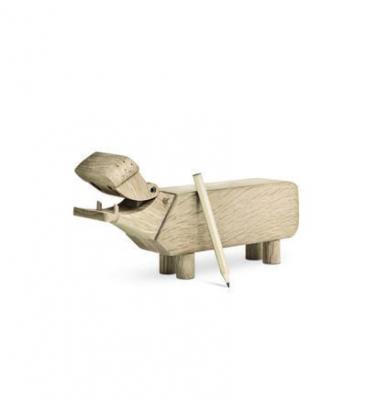 KAY BOJESEN  Figurine en bois en forme d'hippopotame - Ch&ecirc;ne