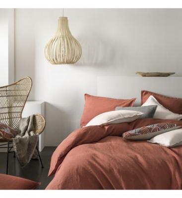 BLANC CERISE Housse de couette en lin lav&eacute;, R&Ecirc;VE DE LIN