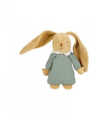 TROUSSELIER  - Lapin Nid d'Ange Doudou Musical - Lin Celadon 25Cm
