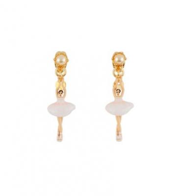 LES NEREIDES Boucles d'oreilles mini ballerine en tutu rouge