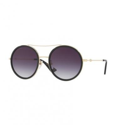 GUCCI  Femme GG0061S 001 Lunettes de soleil M&eacute;tal Or Gris Ronde Normale