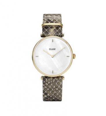  Triomphe Femme 33mm Bracelet Cuir Boitier Laiton Quartz Montre CL61008