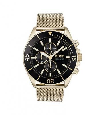 BOSS Montre Hugo  Ocean 1513703 Cadran noir maille milanaise