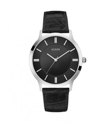 GUESS  Homme Analogique Quartz Montre avec Bracelet en Cuir W0664G1