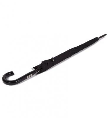 ISOTONER Parapluie femme canne poign&eacute;e gomme Noir 