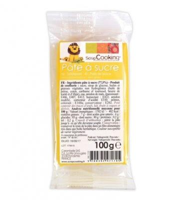 YOUDOIT P&acirc;te &agrave; sucre 100 gr - Jaune - ScrapCooking - couleur variant