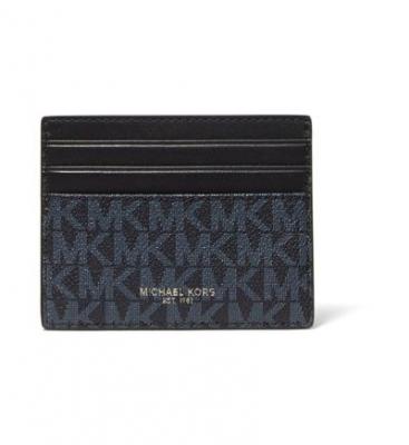 MICHAEL KORS MENS MK Grand porte-cartes Greyson &agrave; logo - Bleu - Michael Kors
