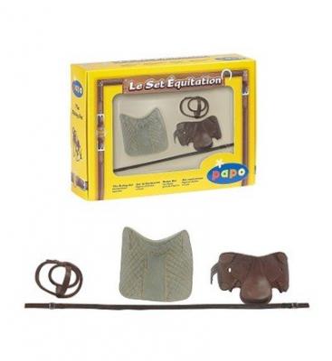 PAPO  Saddle Harness Set Figure Argent&eacute;