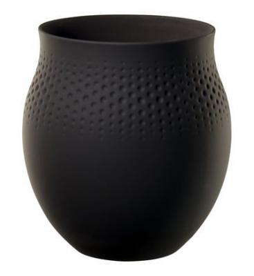 VILLEROY & BOCH Manufacture Collier noir Vase Perle grand Noir 