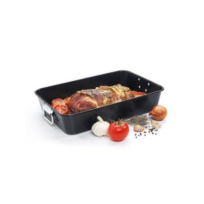 BAUMALU Plat &agrave; four en acier rev&ecirc;tu 40 x 28 cm avec poign&eacute;es rabattables