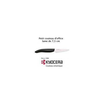 KYOCERA Petit couteau d'office, lame blanche 7,5 cm manche noir 